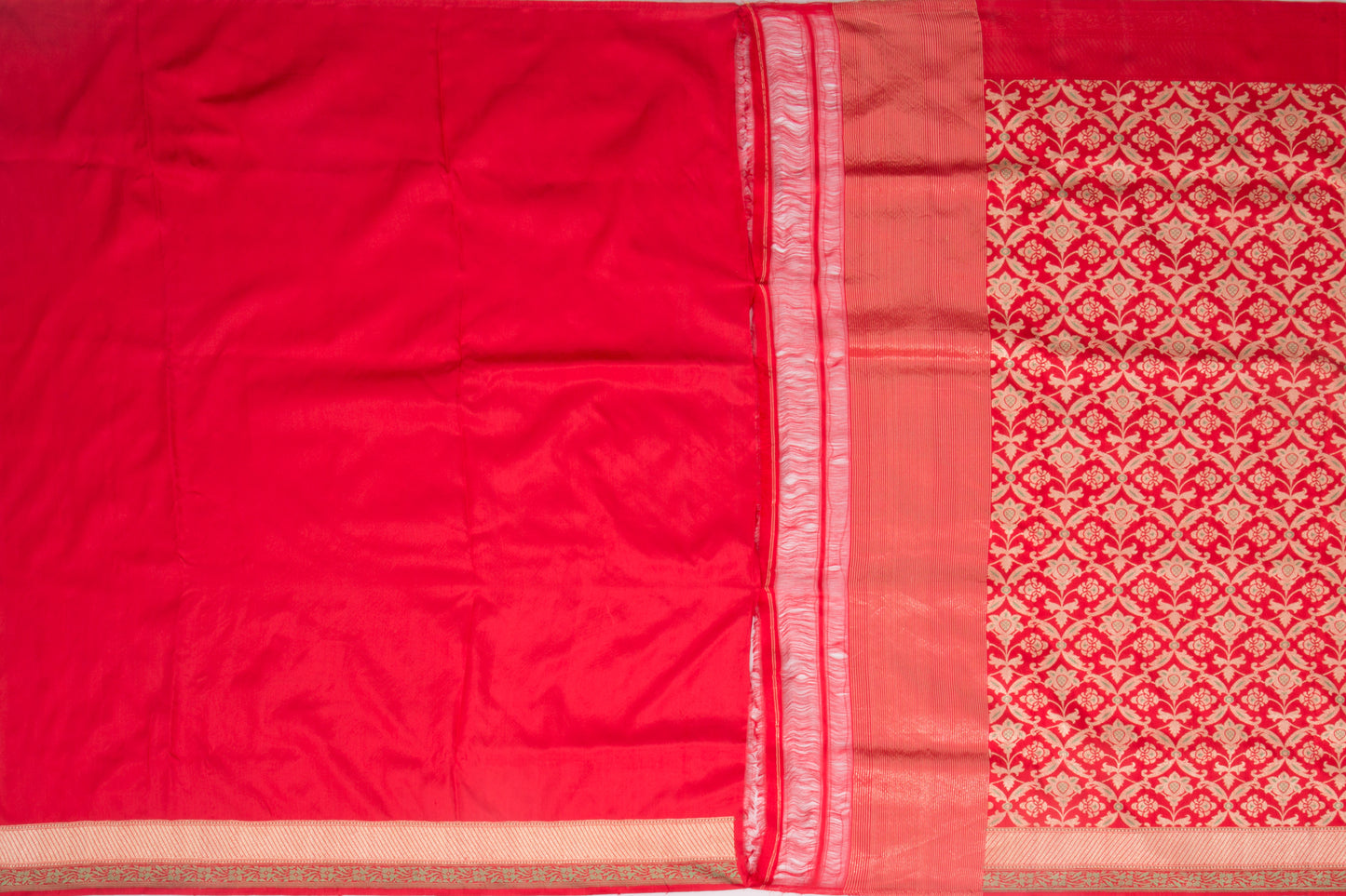 Banarasi Silk Kadwa Jaal Red Saree