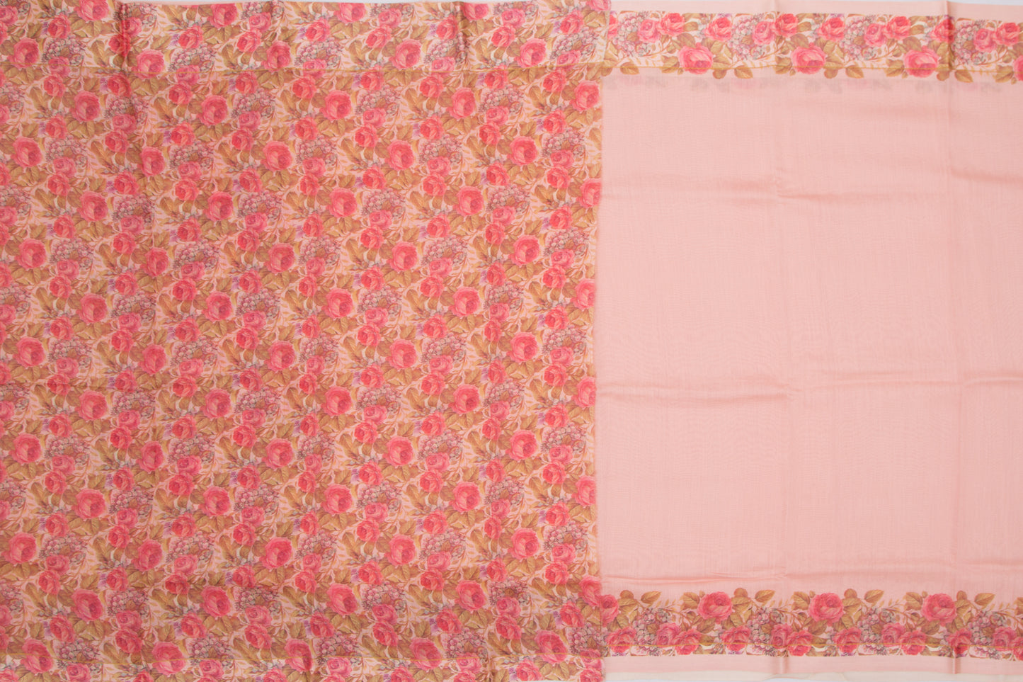 Tussar Plain Pink Saree