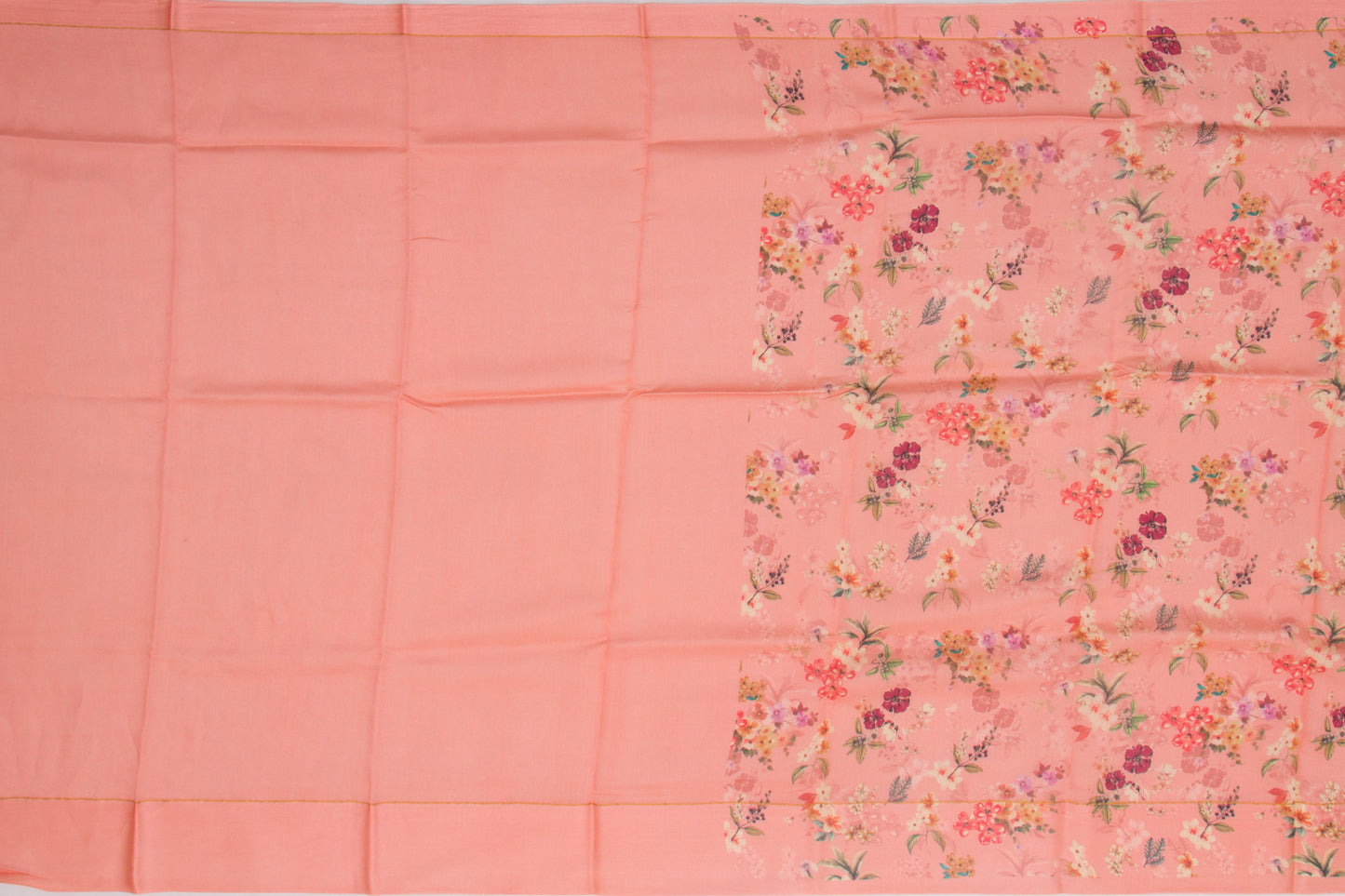 Chiniya Silk Floral Printed Pink Saree