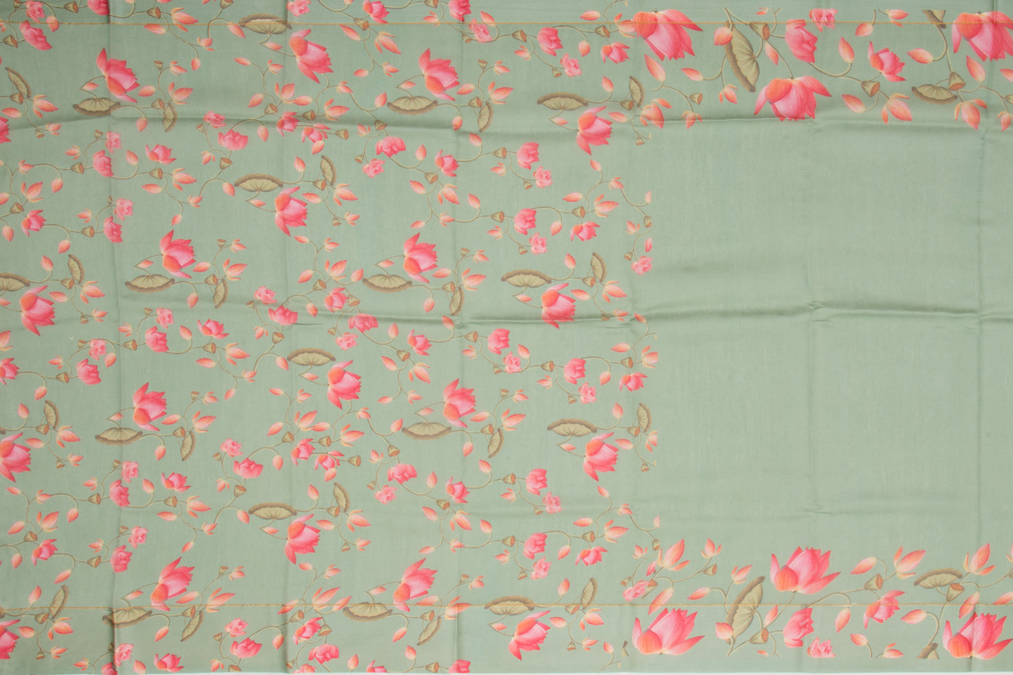 Chiniya Silk Plain Sage Green Saree