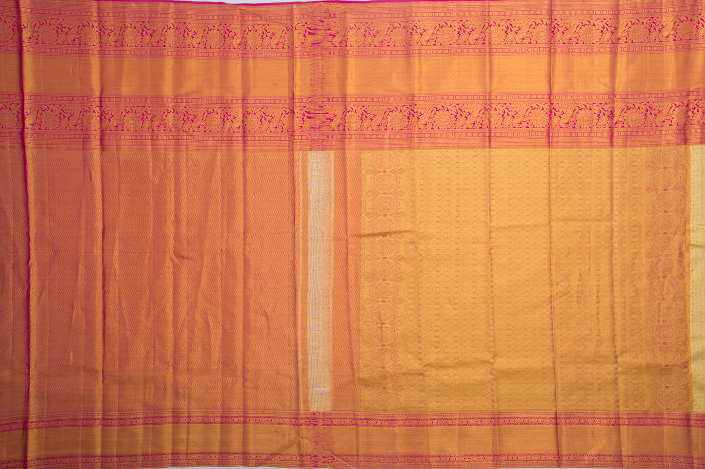 Kanchipuram Silk Tissue Jaal Gold Saree