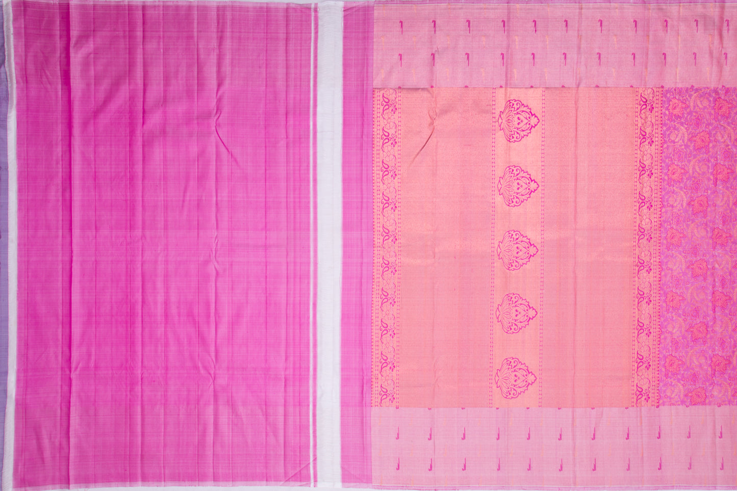 Kanchipuram Silk Jaal Pink Saree