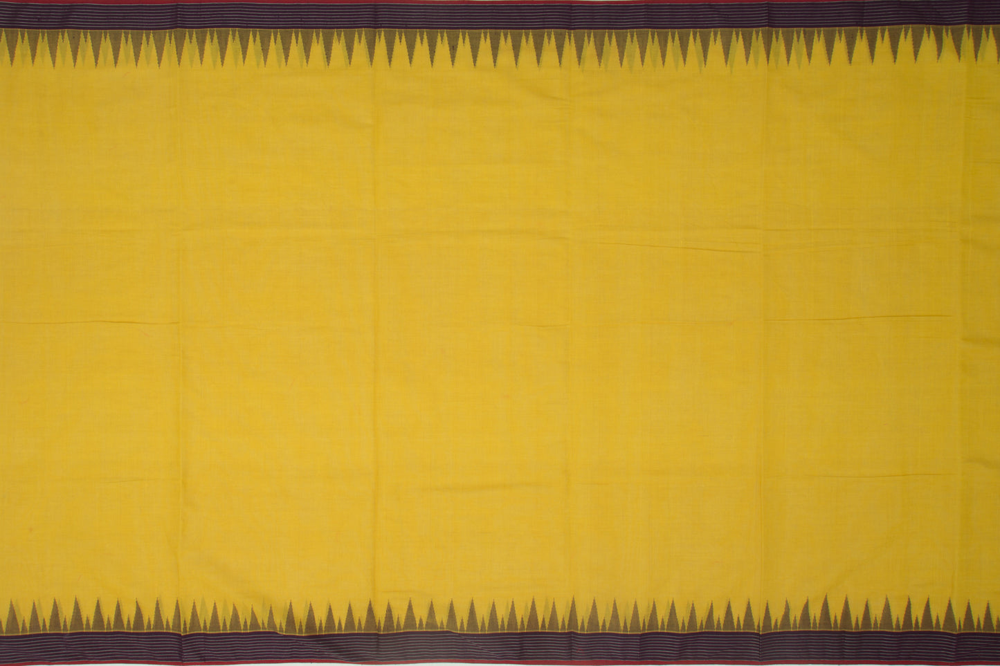 Ponduru Handspun Cotton Plain Yellow Saree