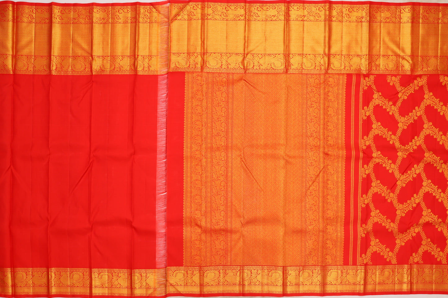 Kanchipuram Silk Brocade Red Saree