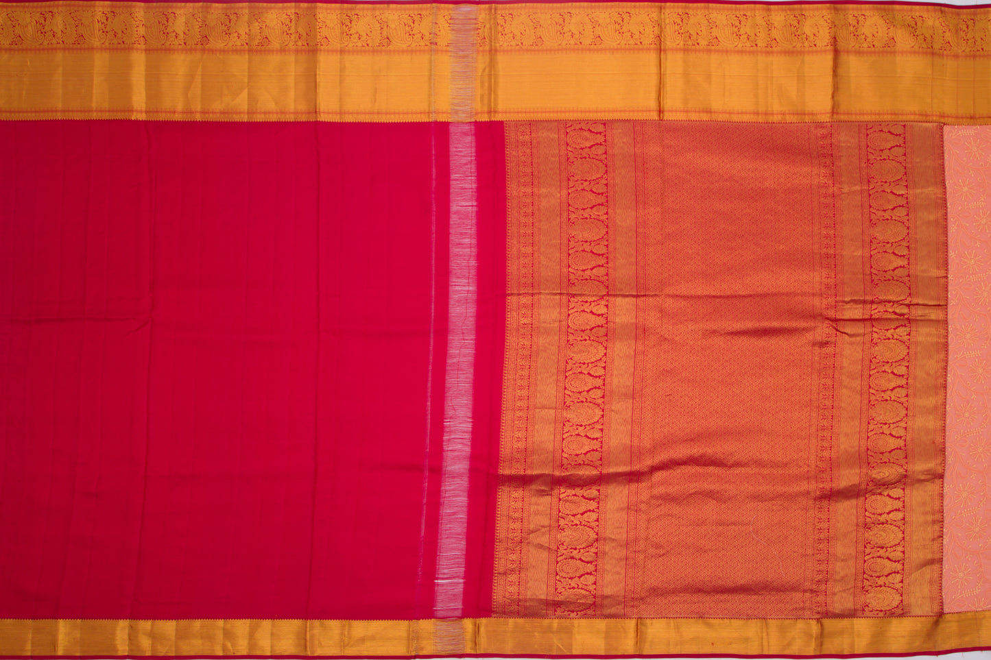 Lucknow Chikankari Georgette Pink Saree With Kanchi Border