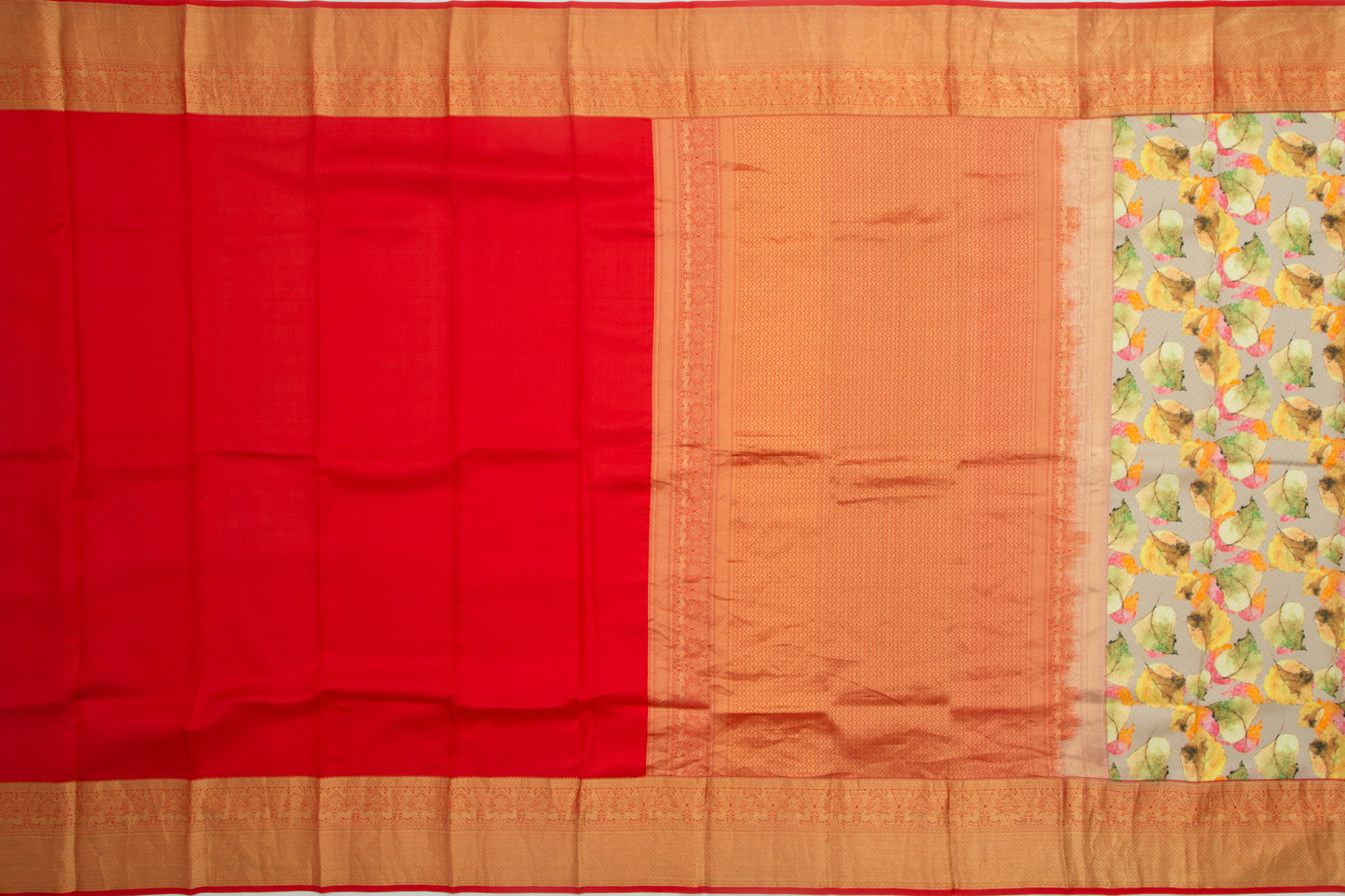 Kanchipuram Silk Jacquard And Printed Grey Saree