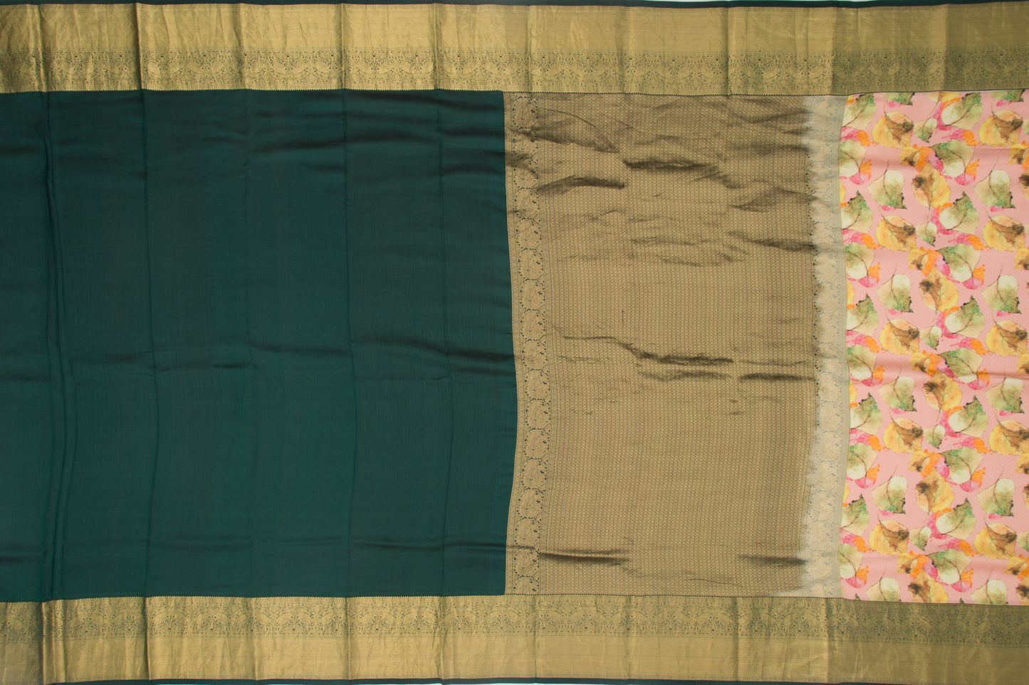 Kanchipuram Silk Jacquard And Printed Pink Saree