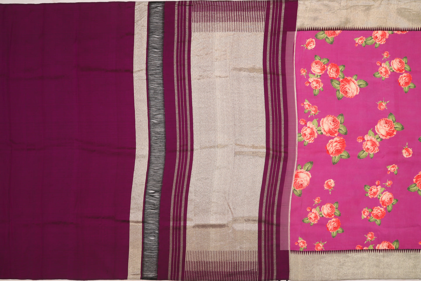 Kanchipuram Silk Printed Pink Saree