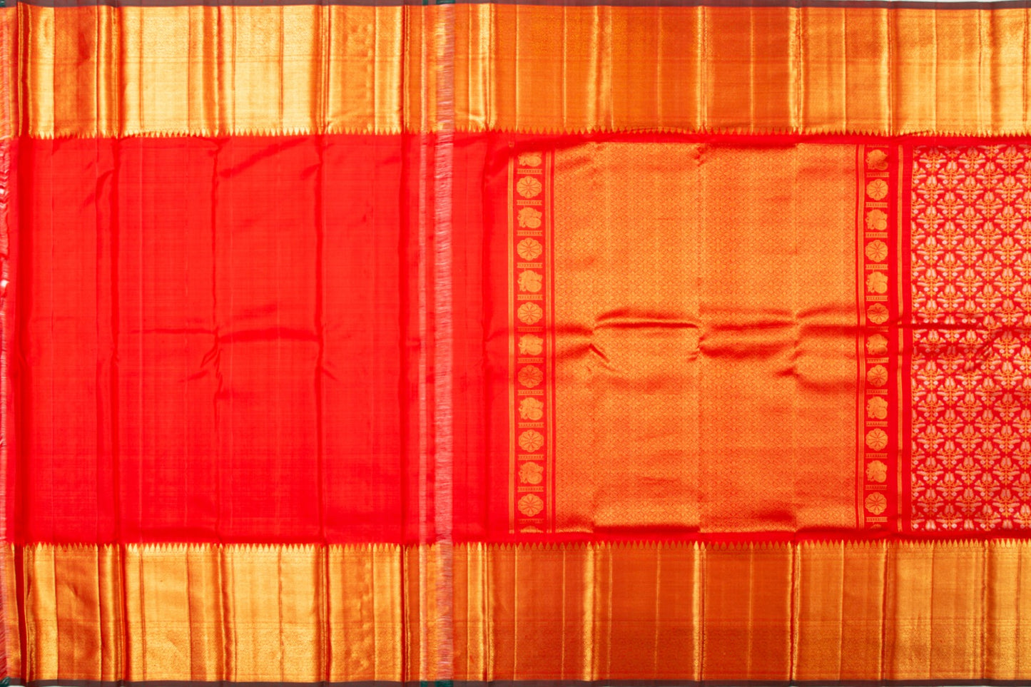 Kanchipuram Silk Brocade Red Saree