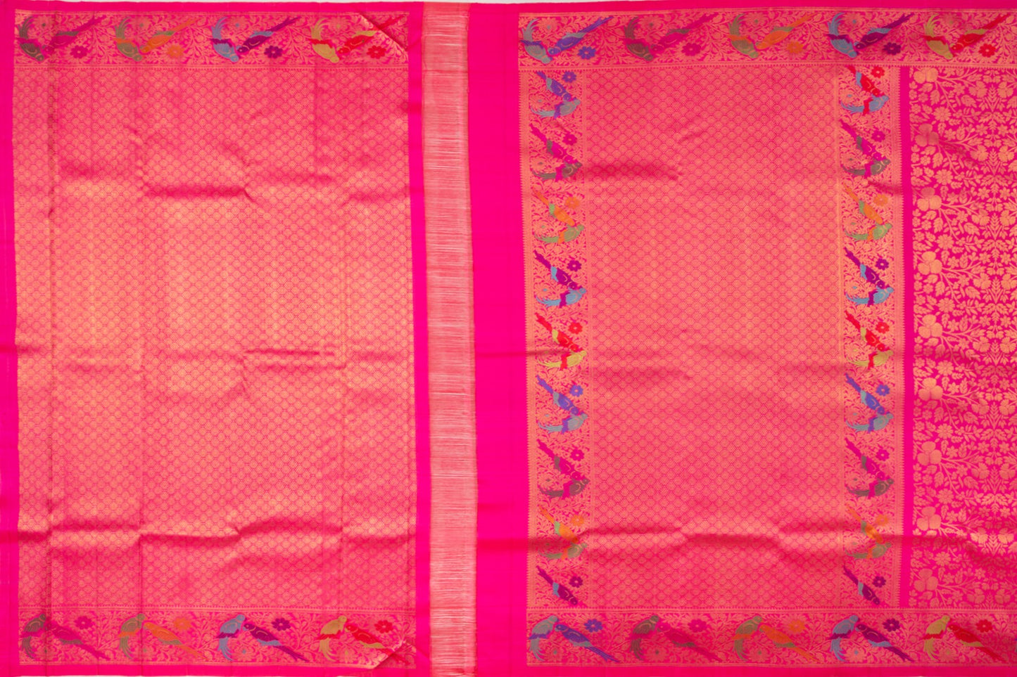 Kanchipuram Silk Jaal Pink Saree