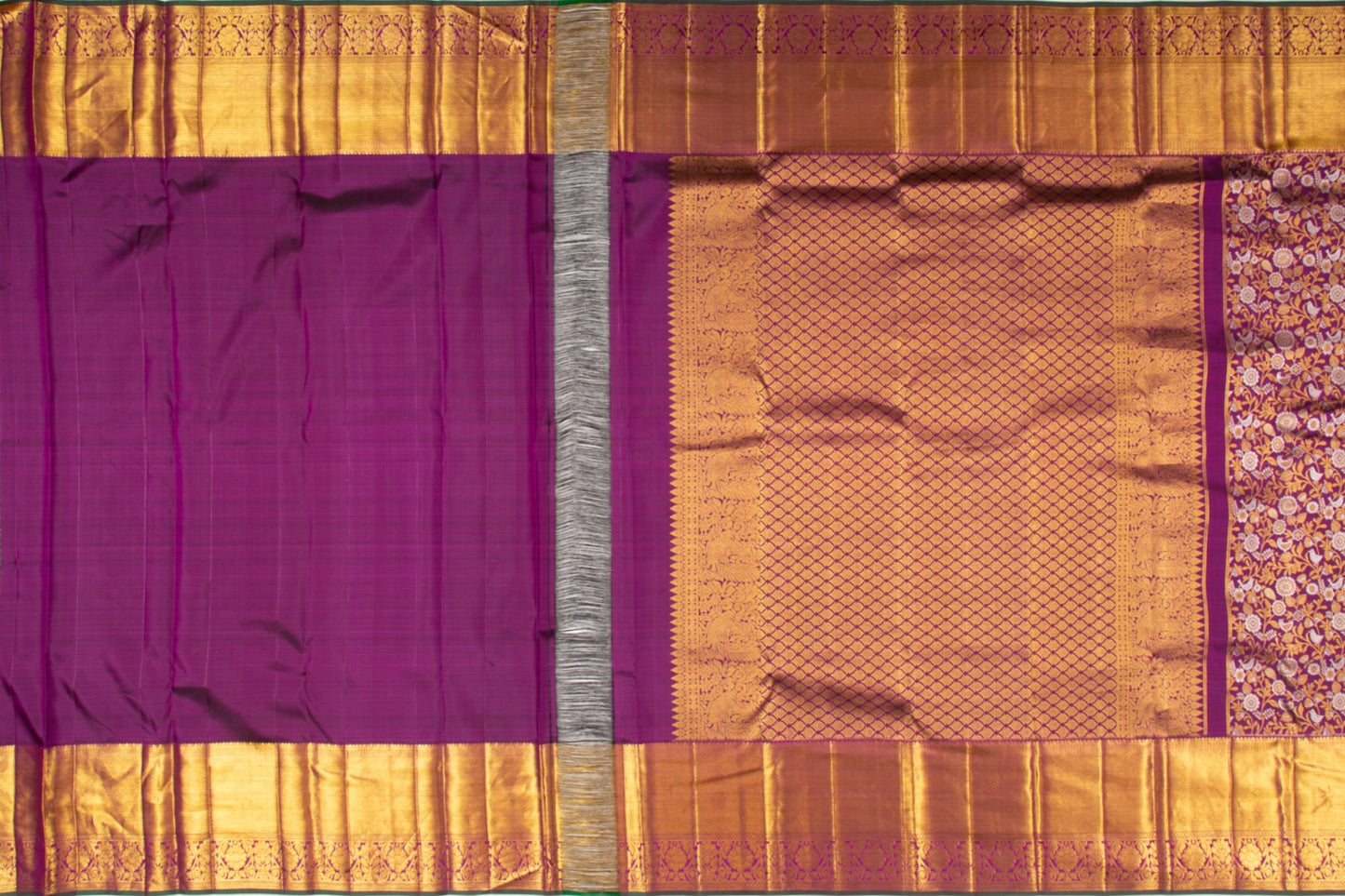 Kanchipuram Silk Jaal Purple Saree