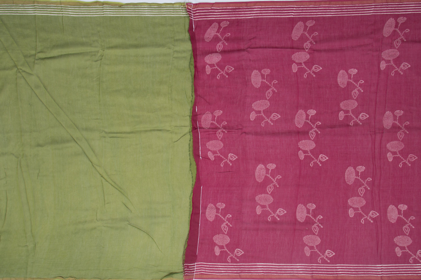 Maheshwari Cotton Printed Burgundy Saree