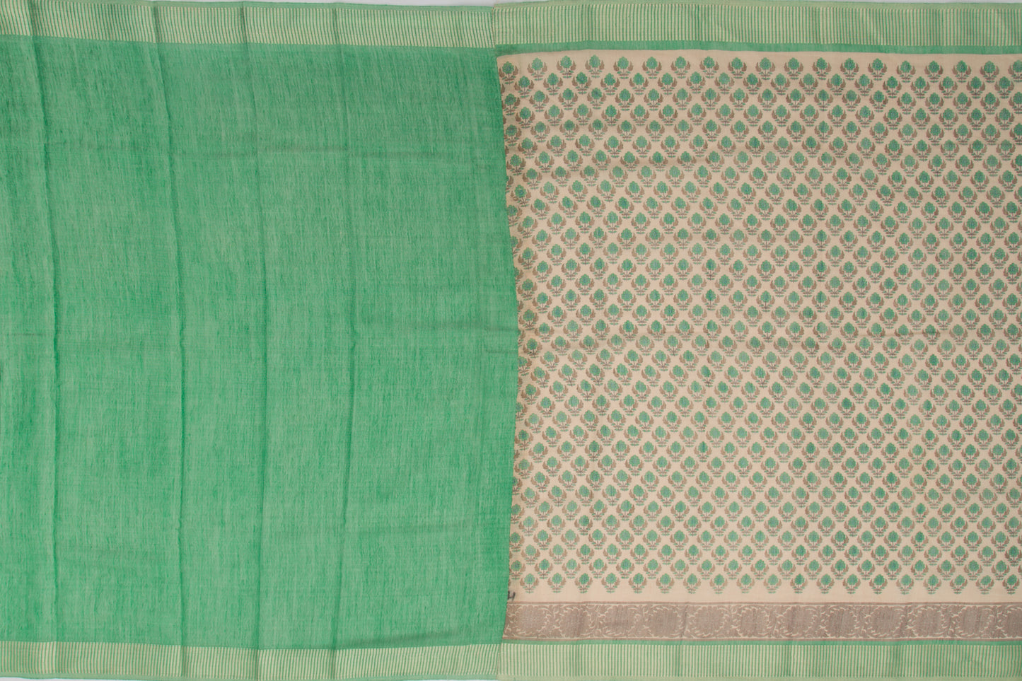 Linen Tissue Floral Printed Biege Saree