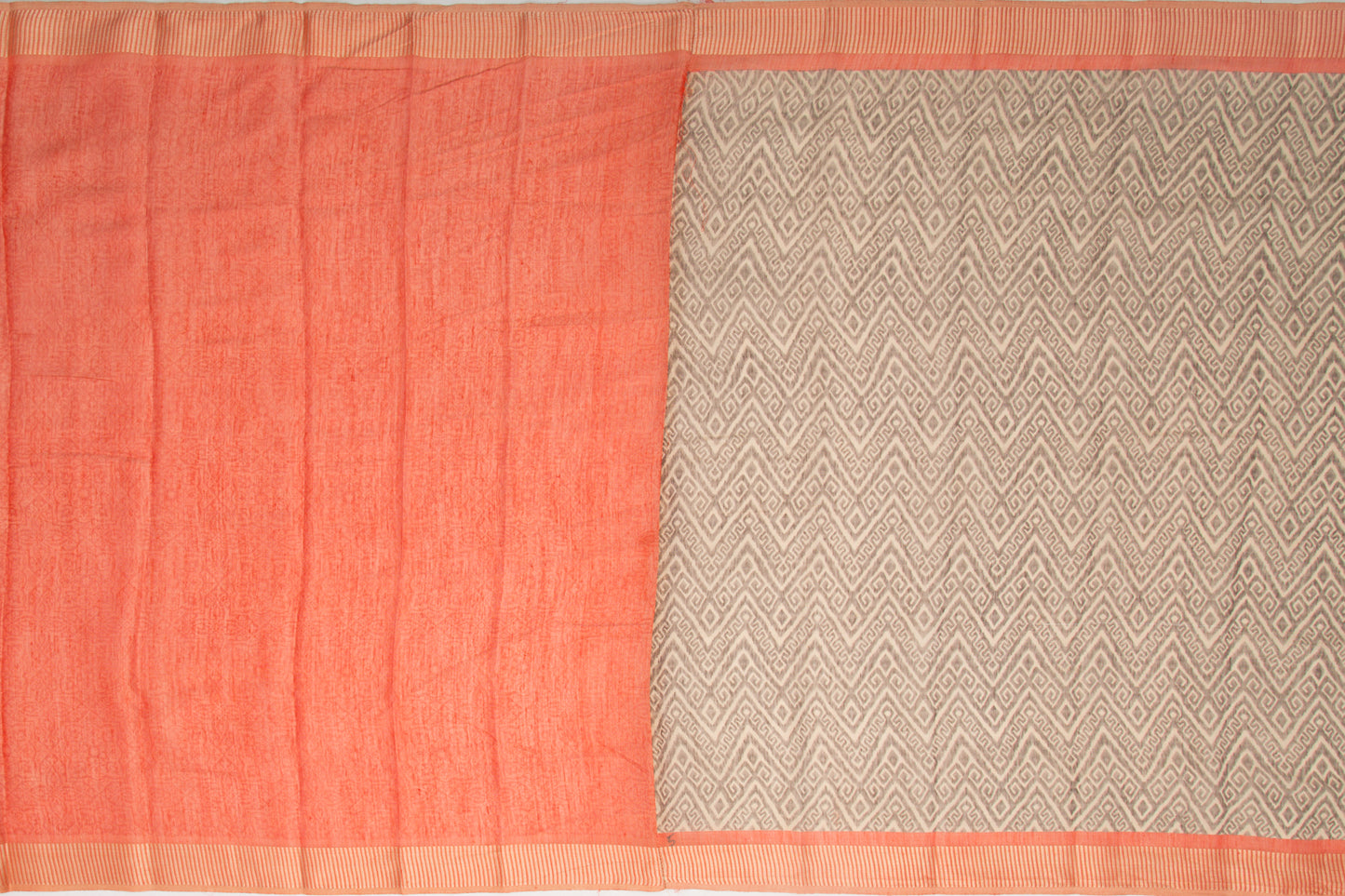 Linen Tissue Printed Cream Saree