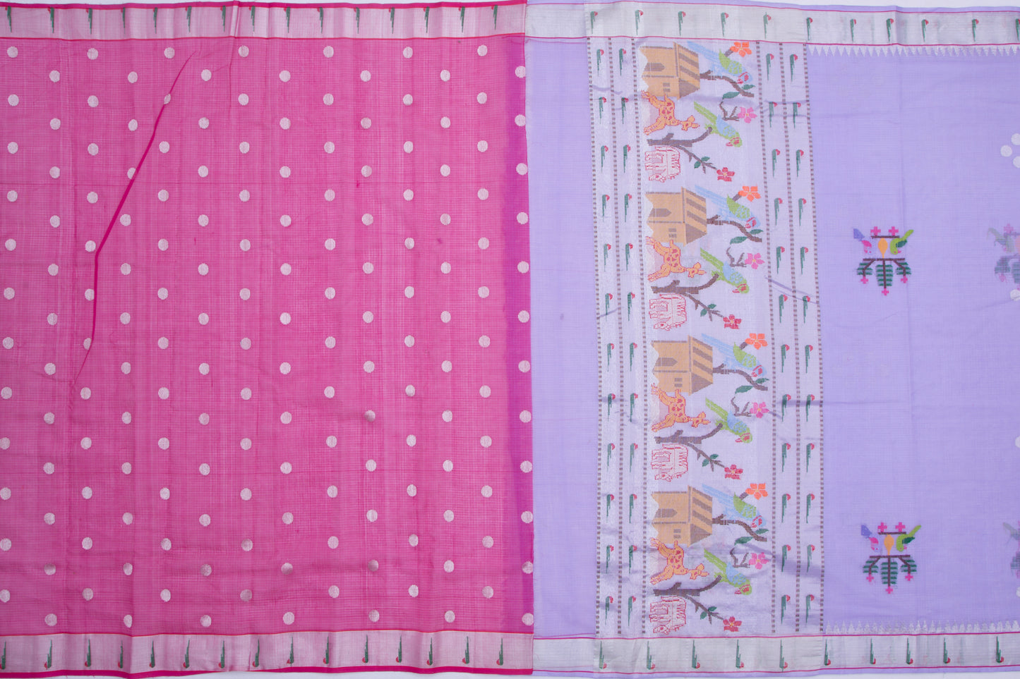 Kota Silk Butta Lavender Saree