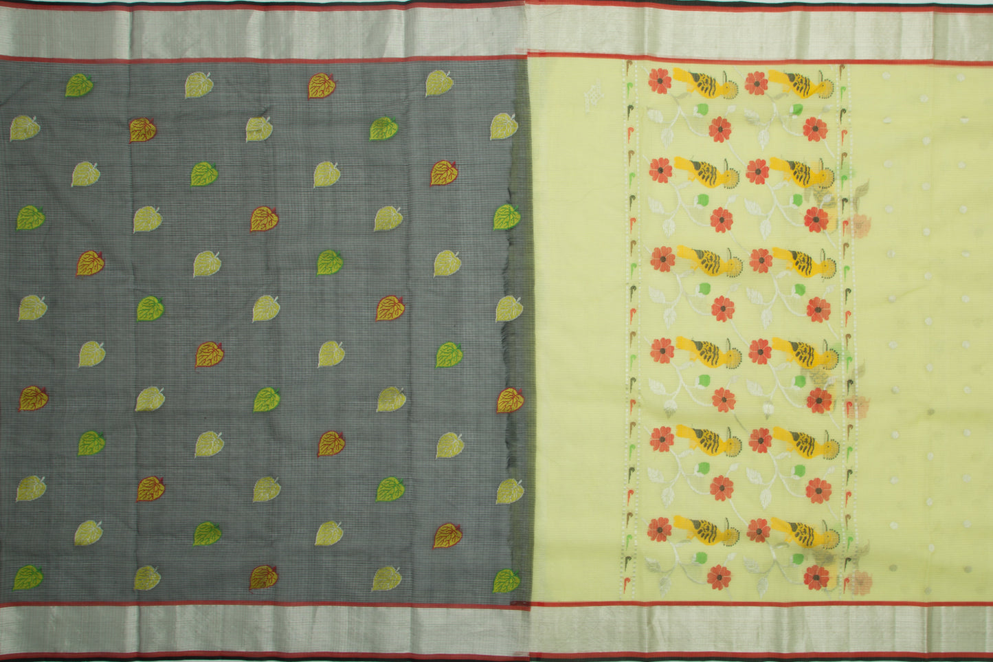 Kota Silk Butta Lemon Yellow Saree