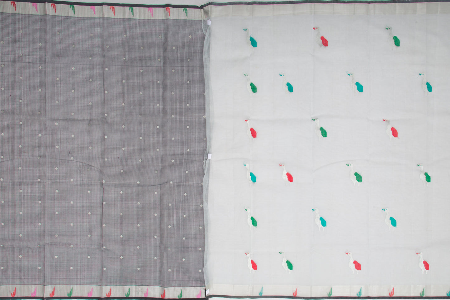 Kota Silk Butta Grey Saree