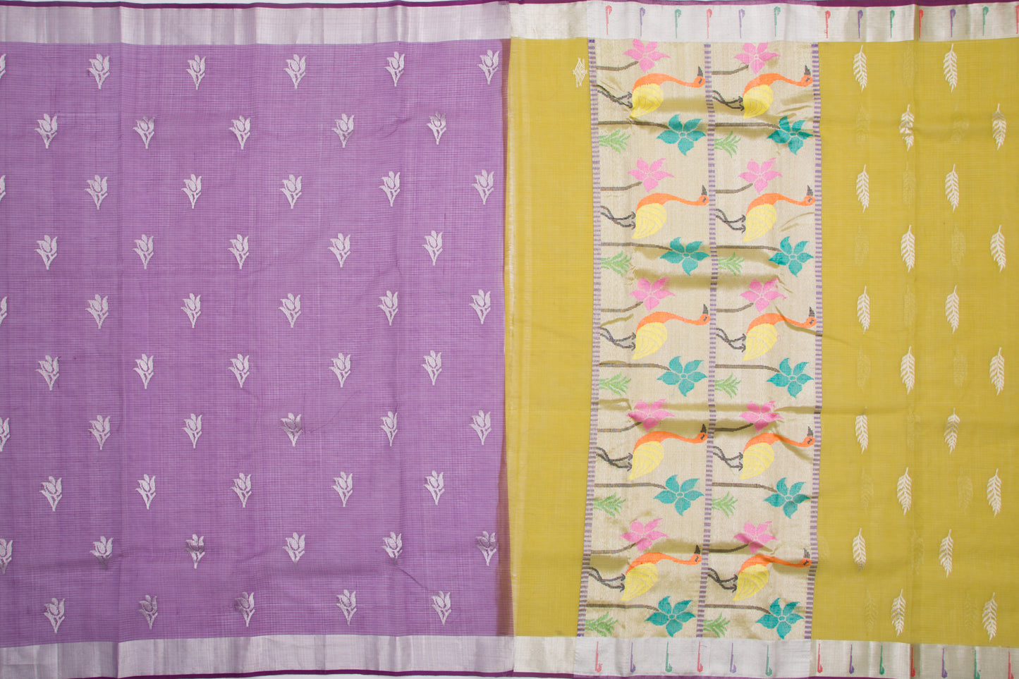 Kota Silk Butta Mehendi Green Saree