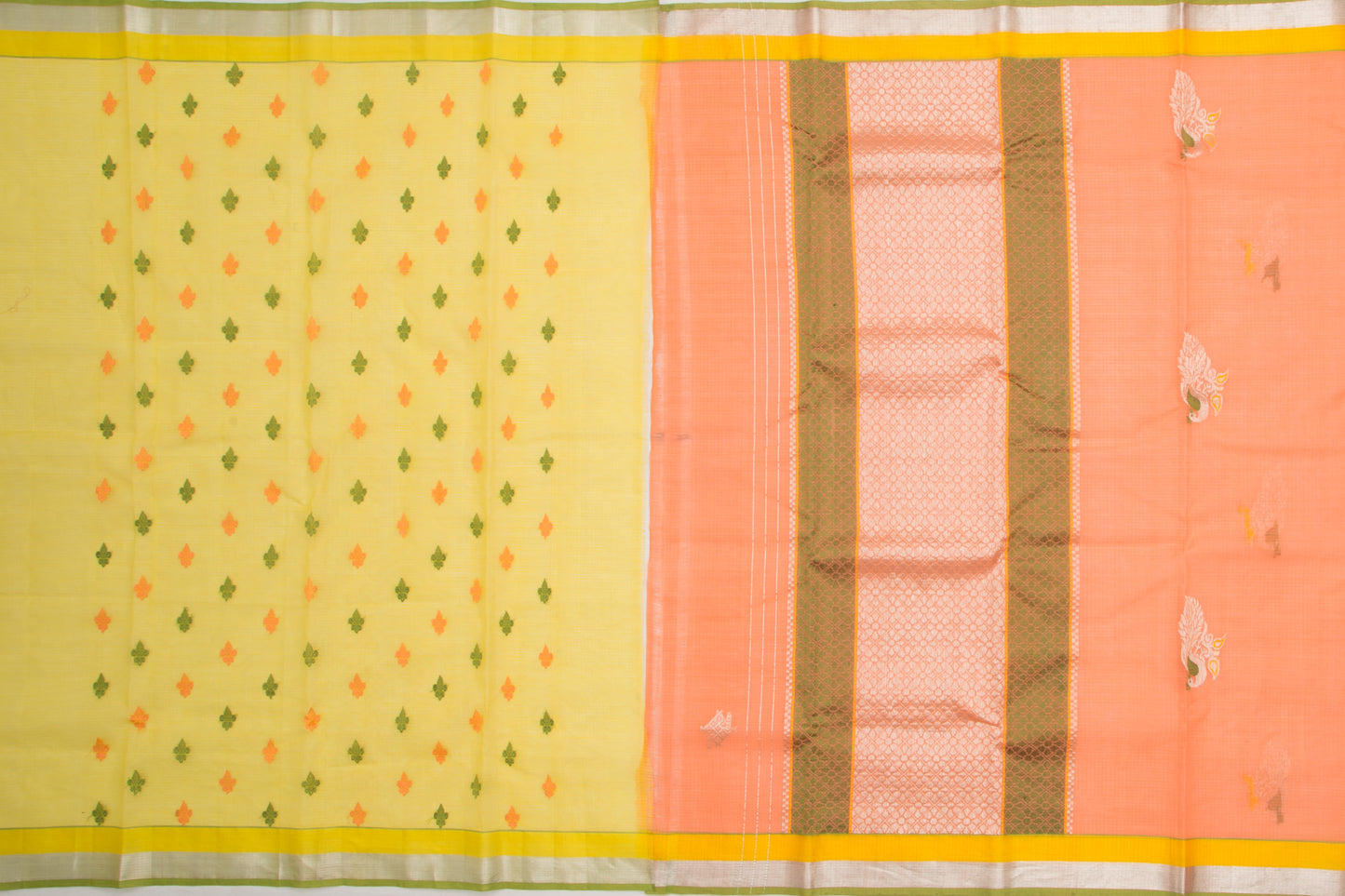 Kota Silk Butta Pastel Orange Saree