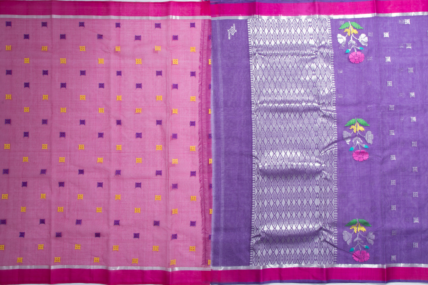 Kota Silk Butta Violet Saree