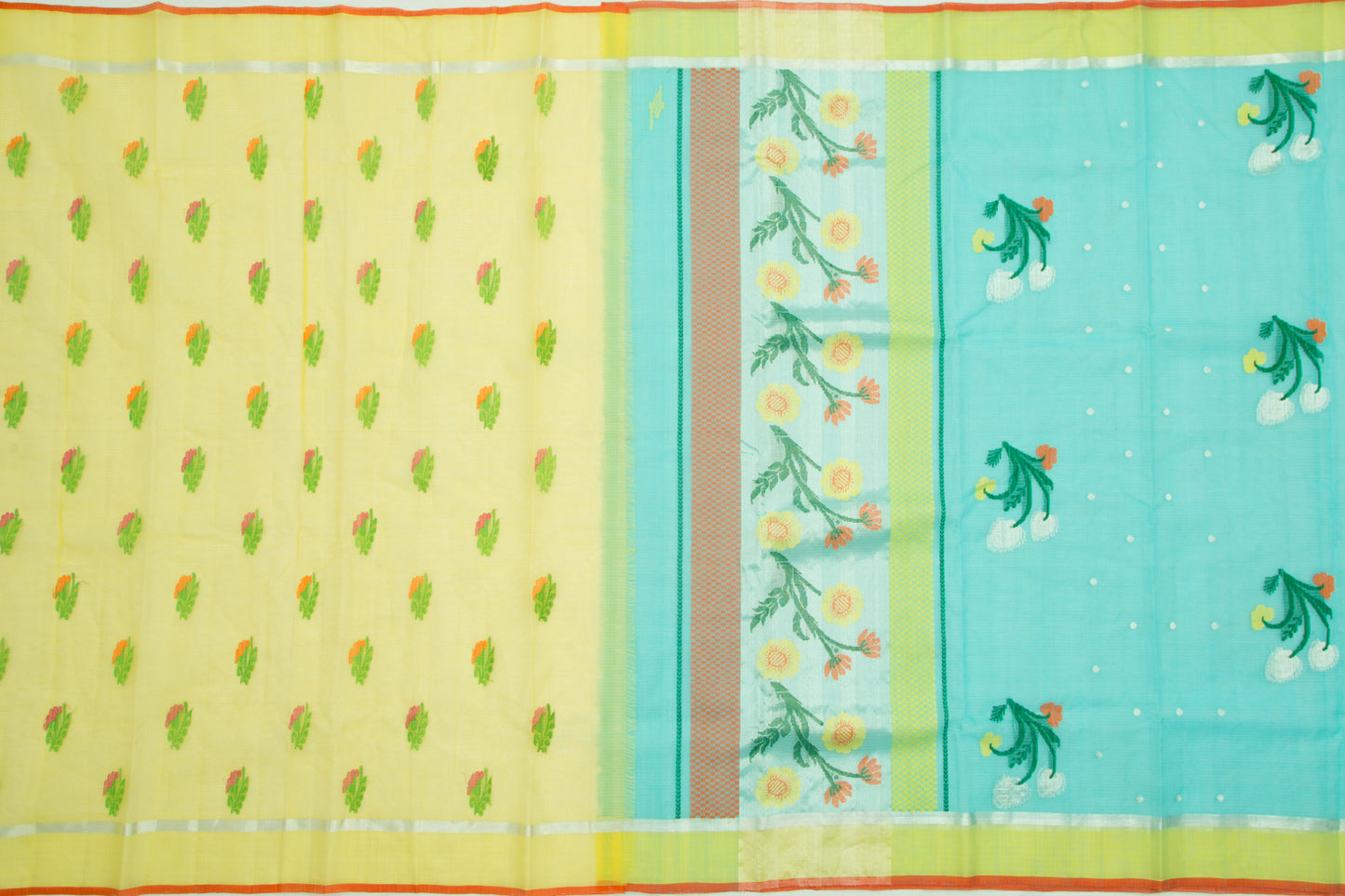 Kota Silk Butta Sky Blue Saree