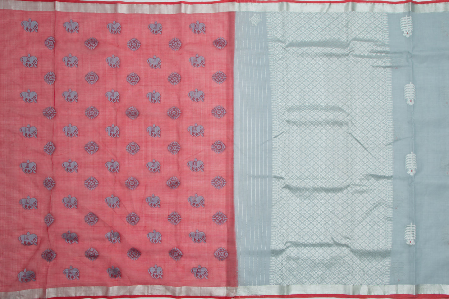 Kota Silk Butta Grey Saree