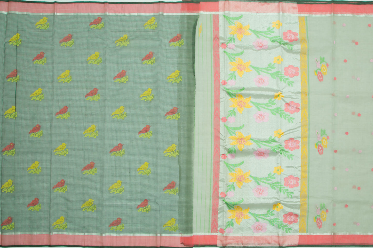 Kota Silk Butta Pastel Green Saree