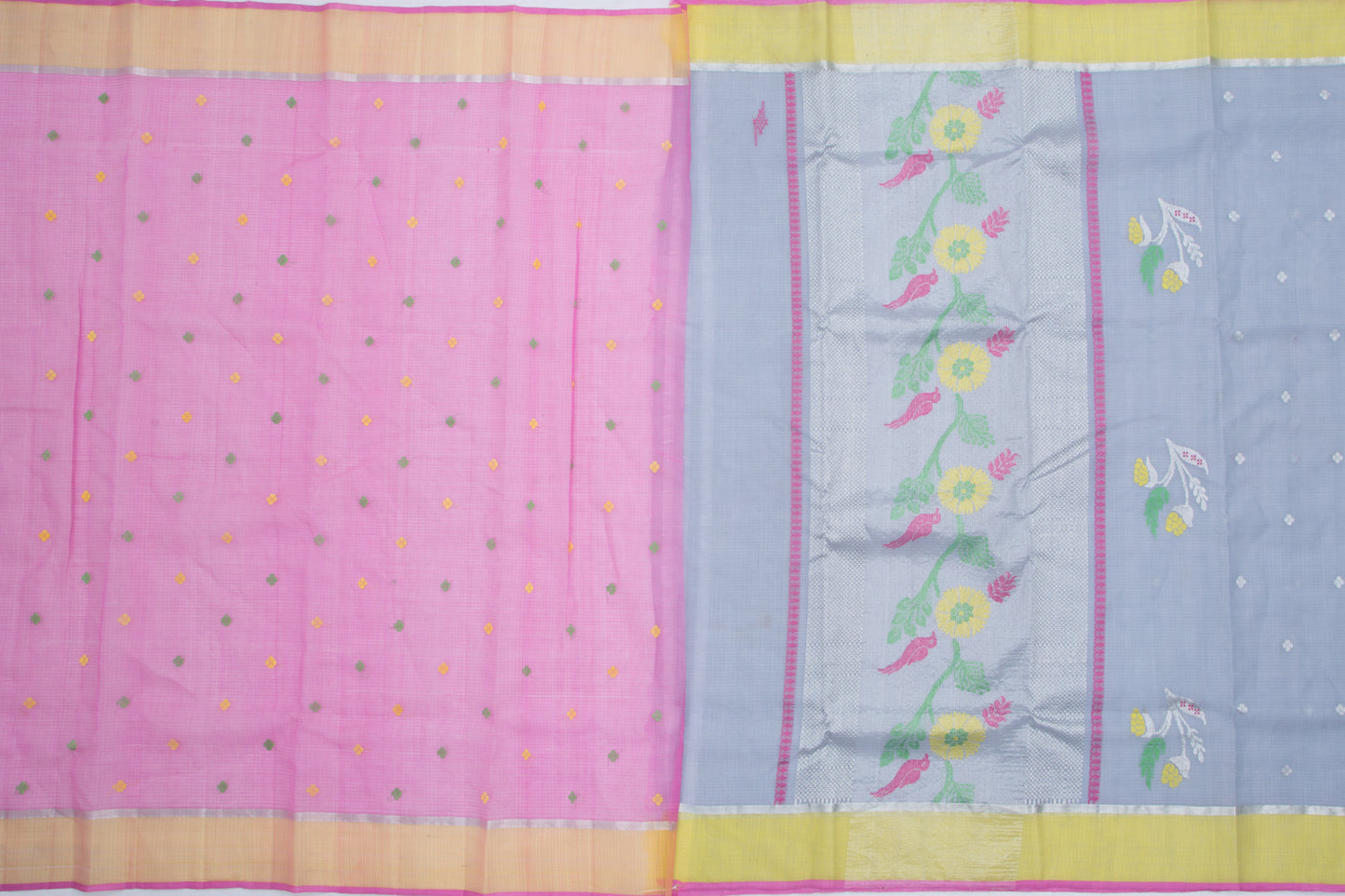 Kota Silk Butta Grey Saree