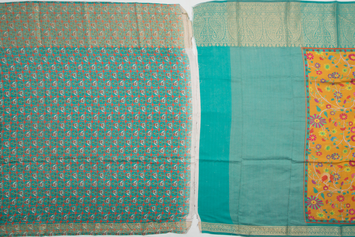 Chiniya Silk Floral Printed Yellow Saree