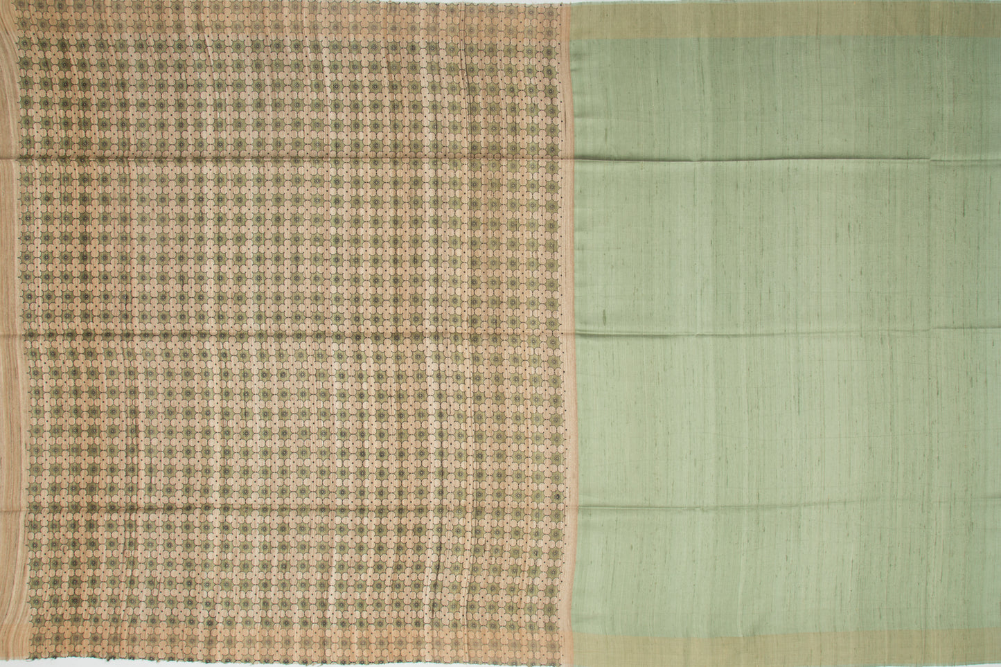 Tussar Tissue Plain Pista Green Saree