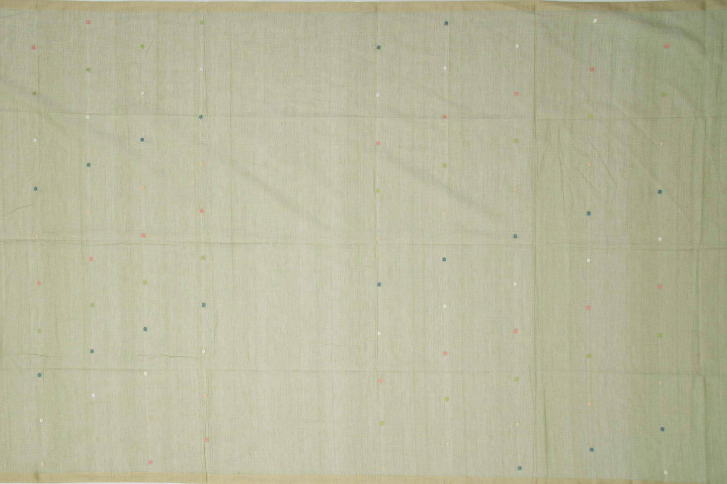 Phulia Cotton Butta Pastel Green Saree