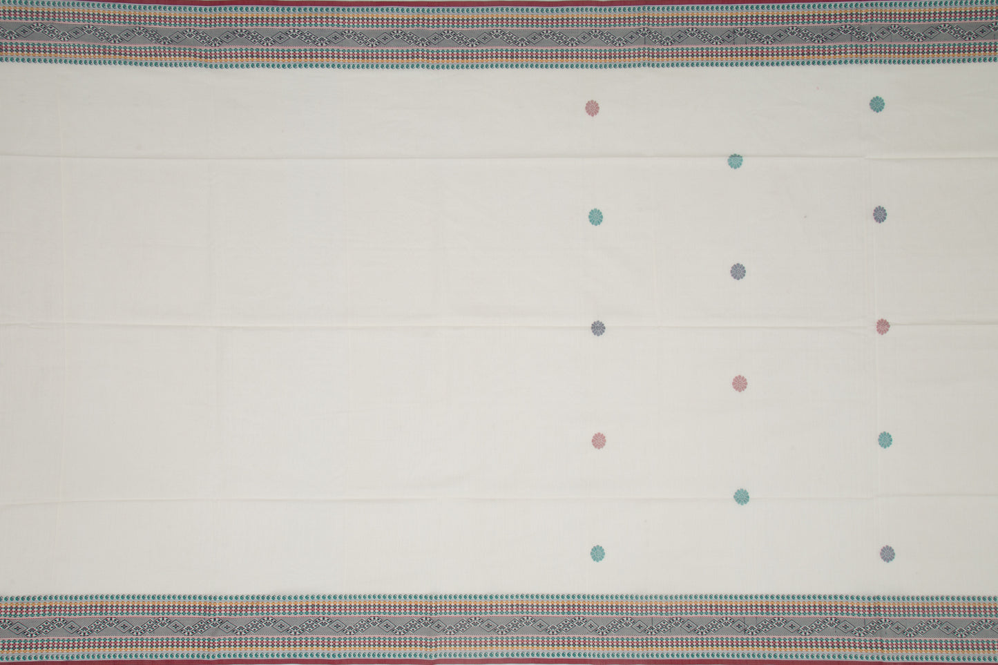 Phulia Cotton Butta White Saree