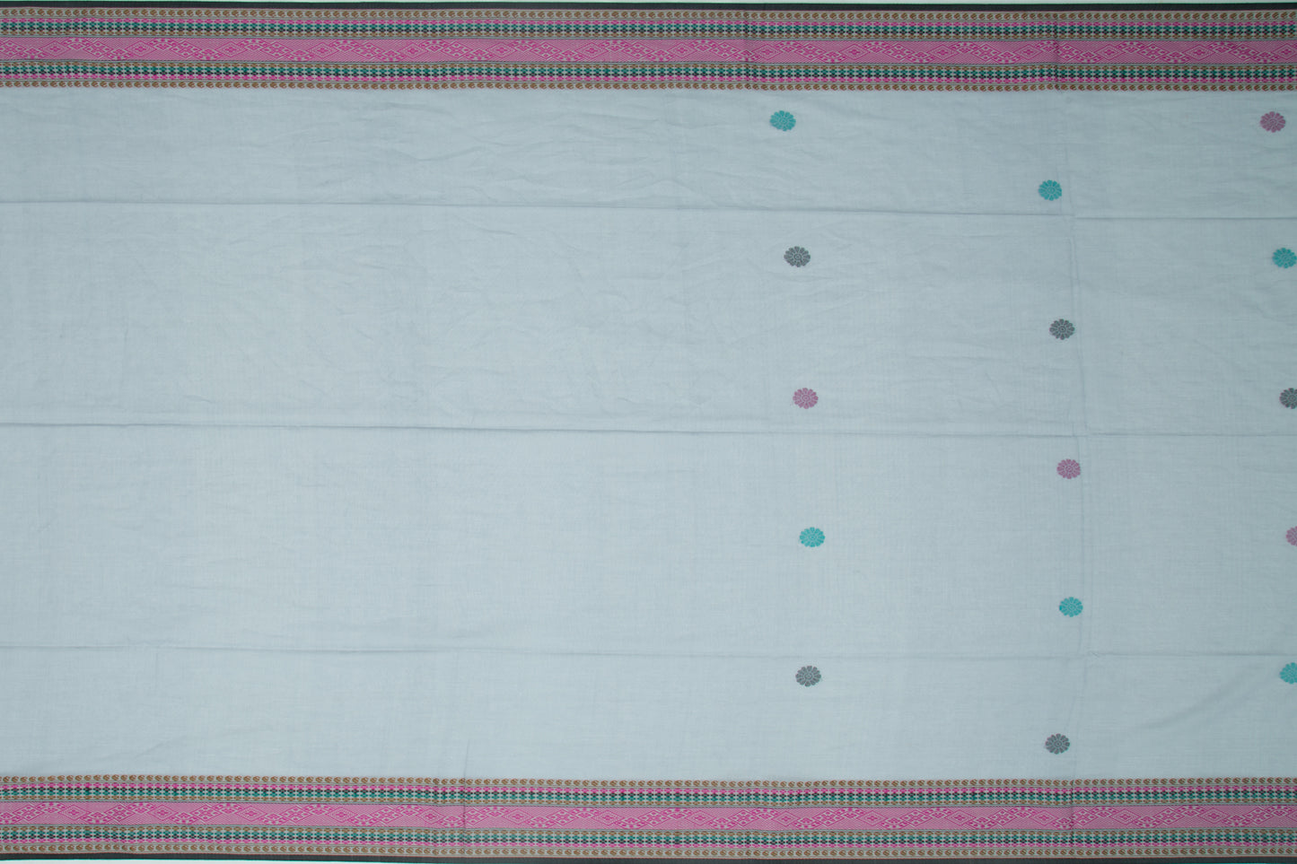 Phulia Cotton Butta Blue Saree