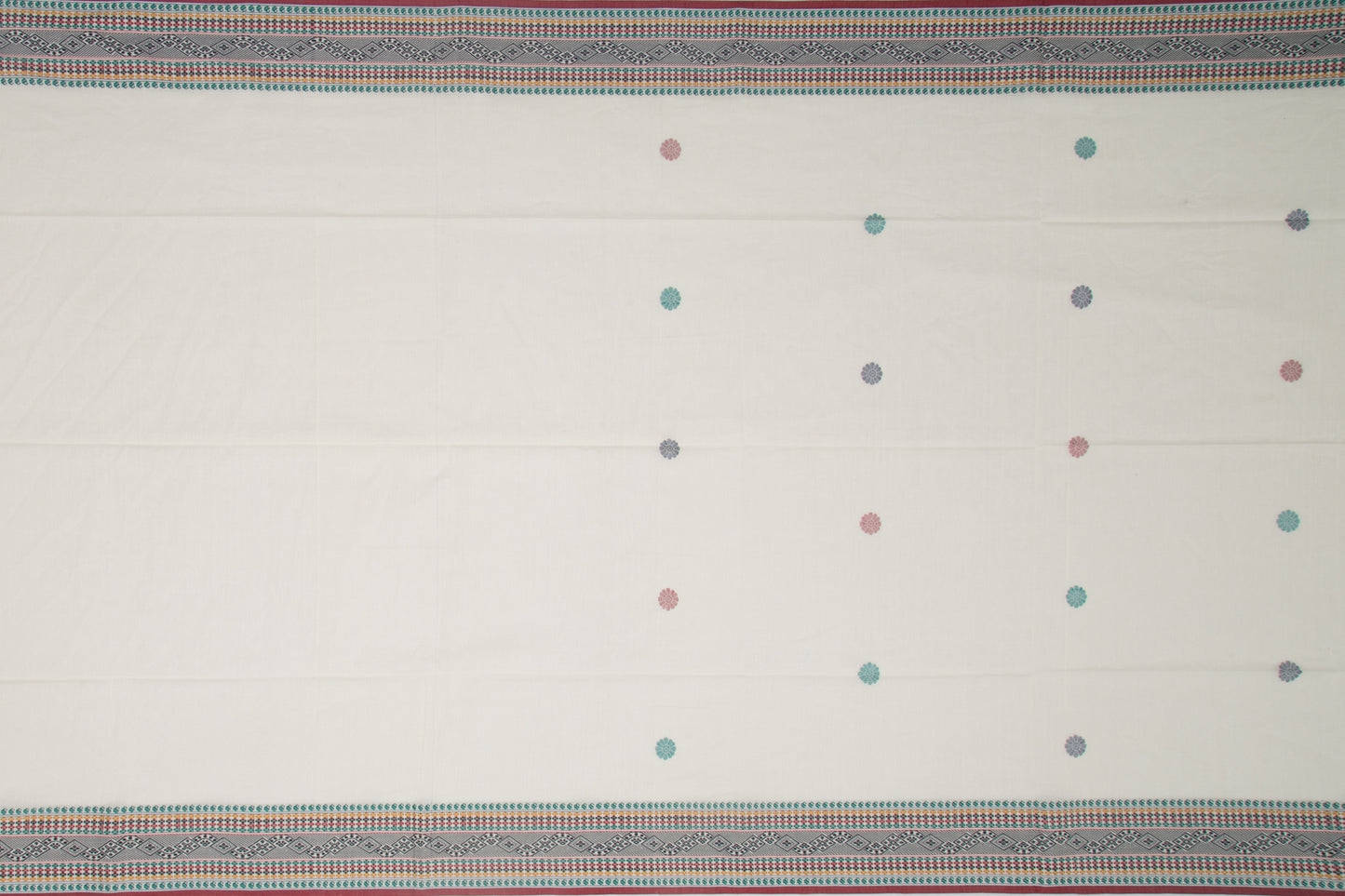 Phulia Cotton Butta White Saree