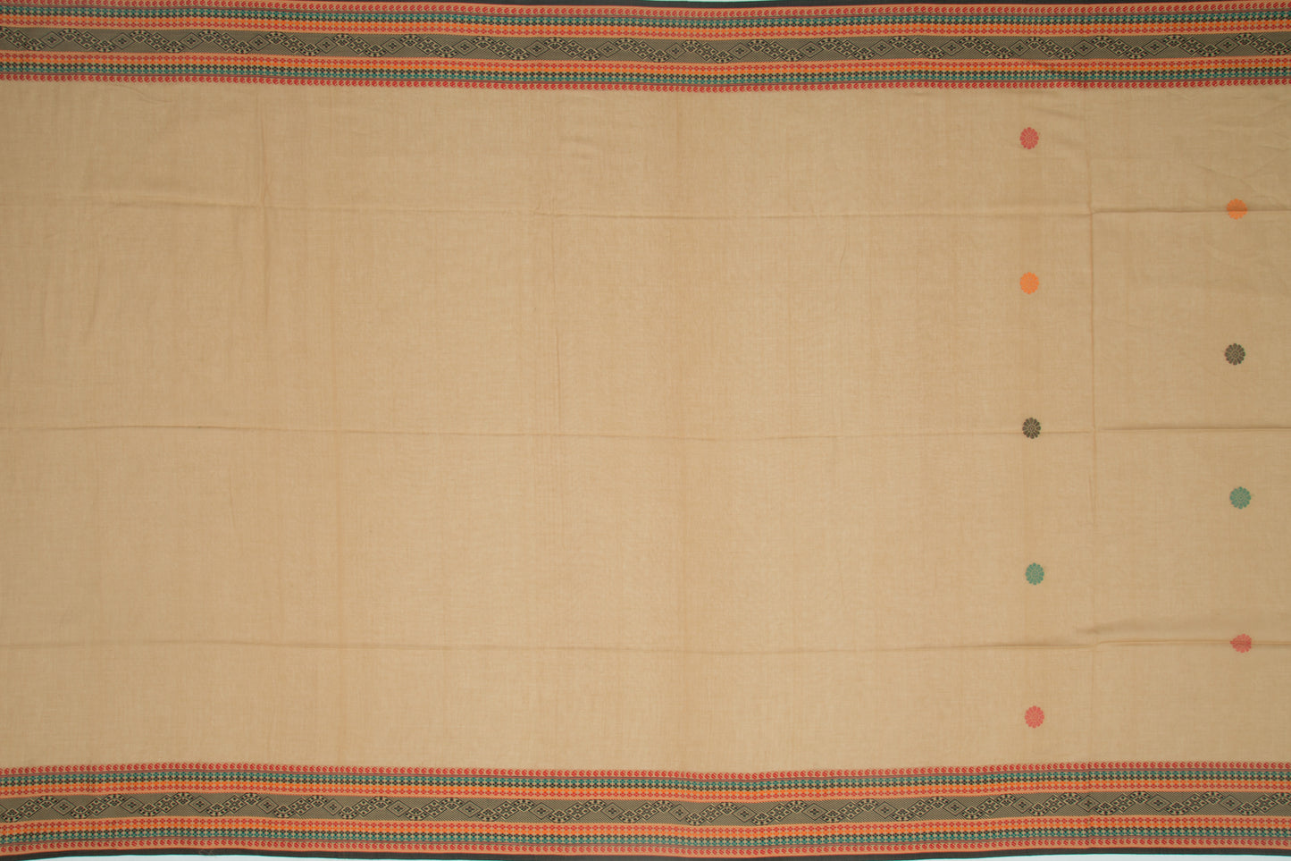 Phulia Cotton Butta Beige Saree