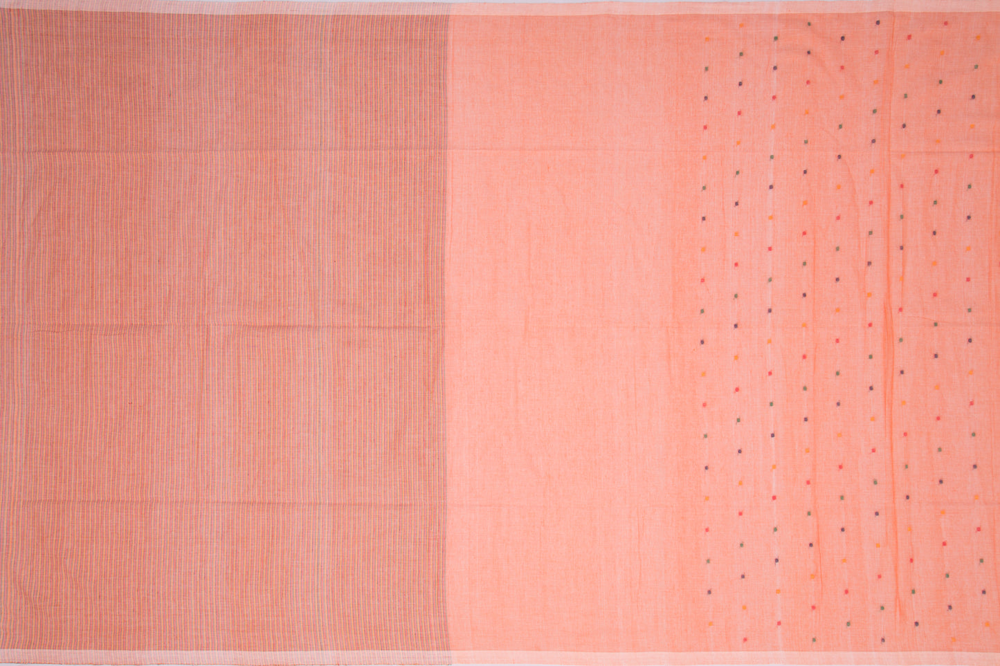 Phulia Cotton Butta Orange Saree