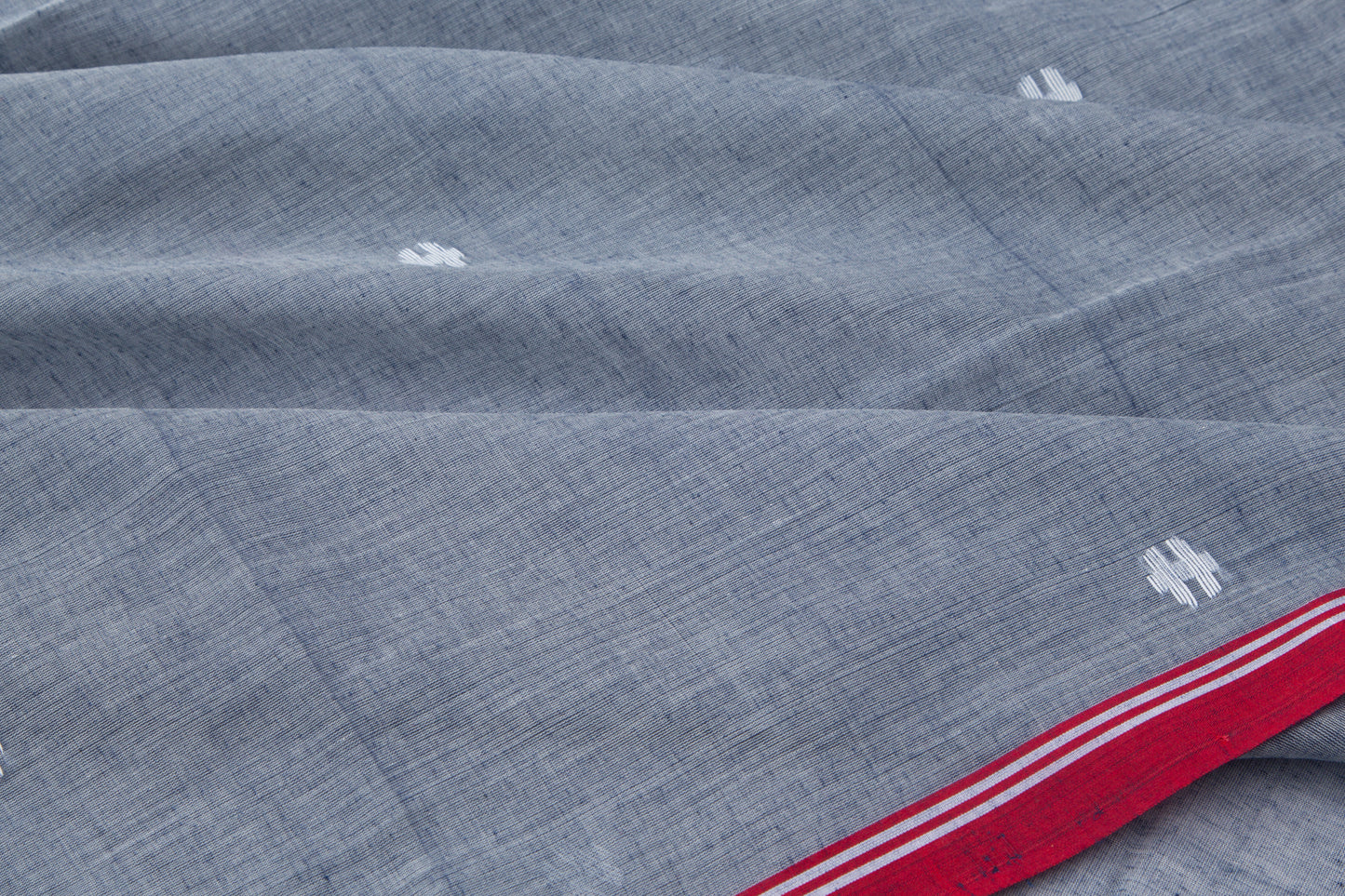 Phulia Cotton Butta Grey Saree