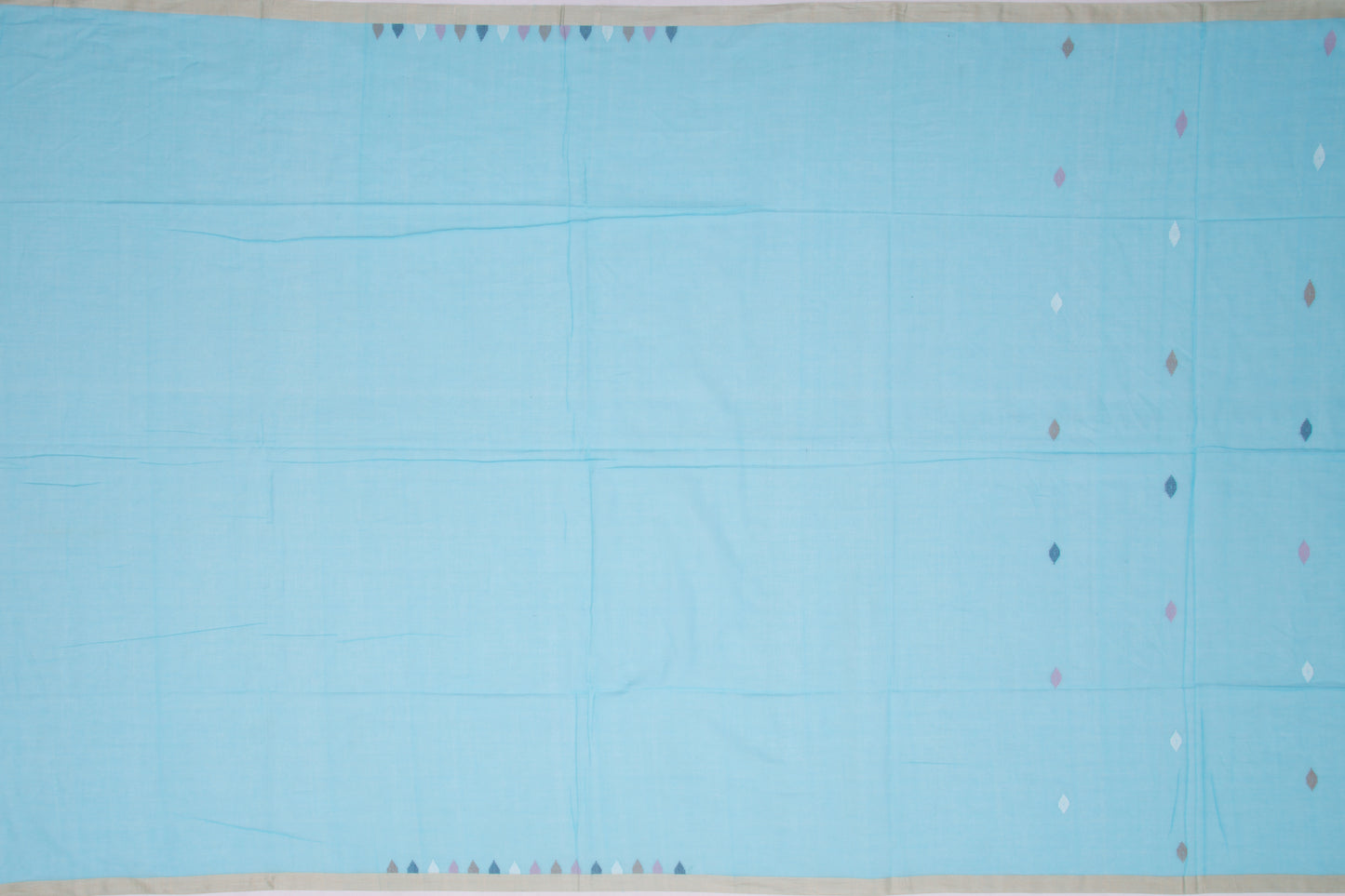 Phulia Cotton Butta Sky Blue Saree