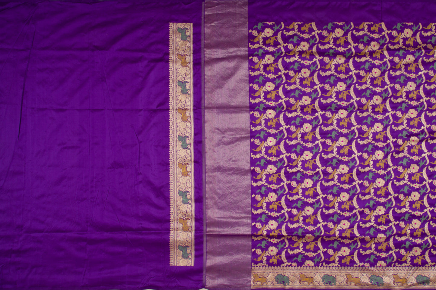 Banarasi Silk Kadwa Jaal Purple Saree