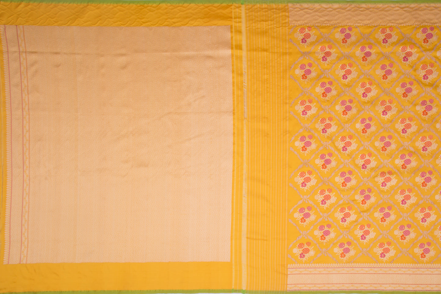Banarasi Silk Jaal Mustard Yellow Saree