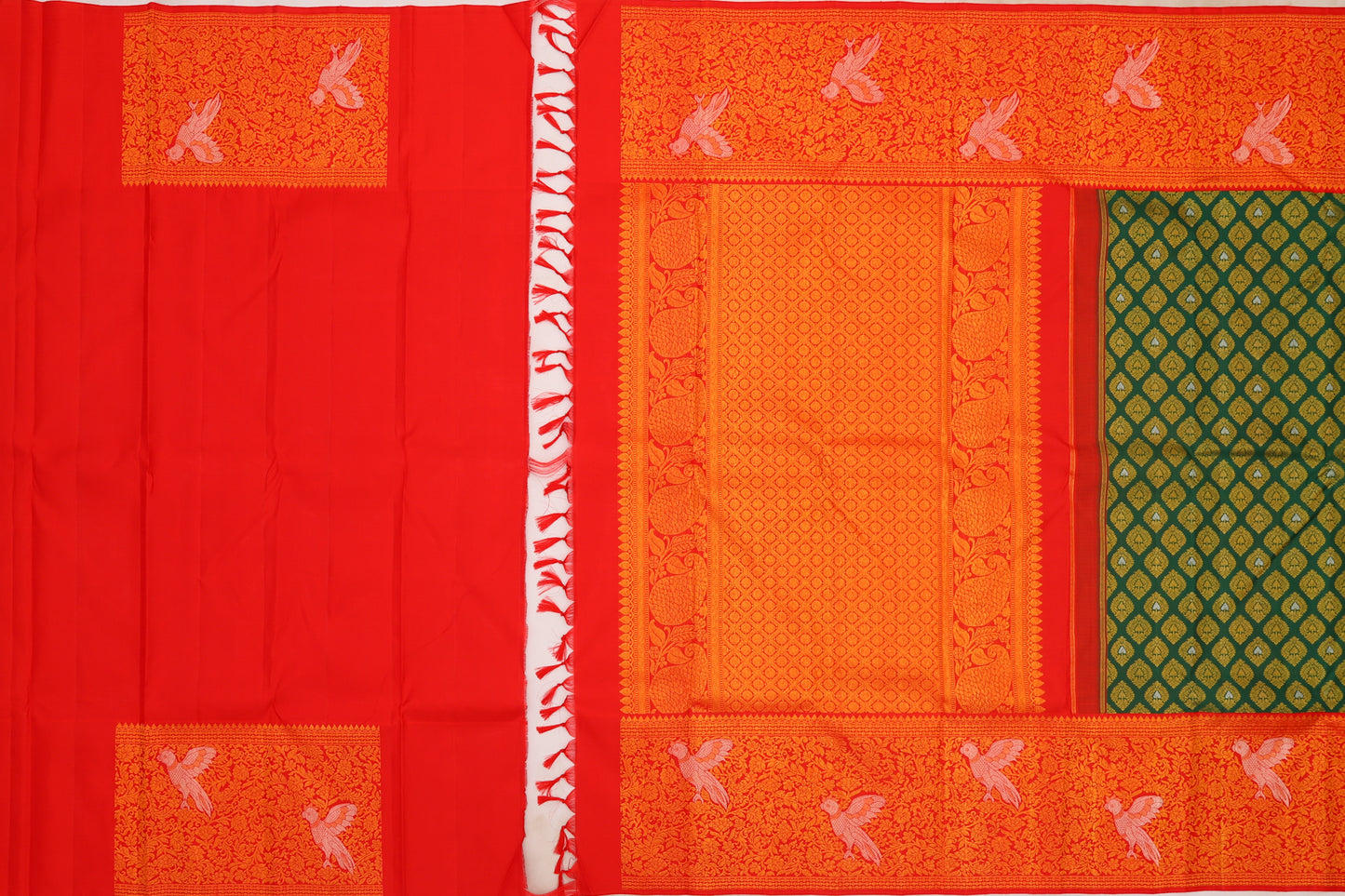 Kanchipuram Silk Brocade Green Saree