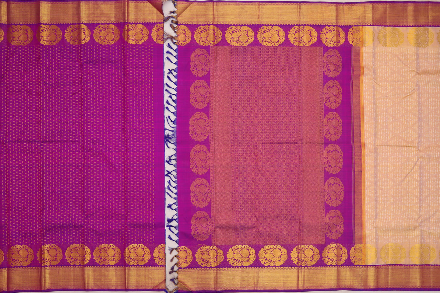 Kanchipuram Silk Brocade Lilac Saree