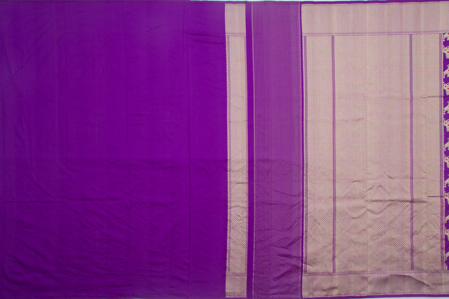 Banarasi Silk Brocade Violet Saree