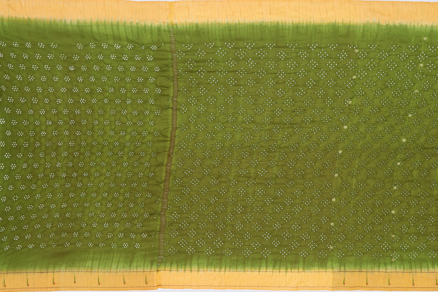 Paithani Silk Bandhani Green Saree