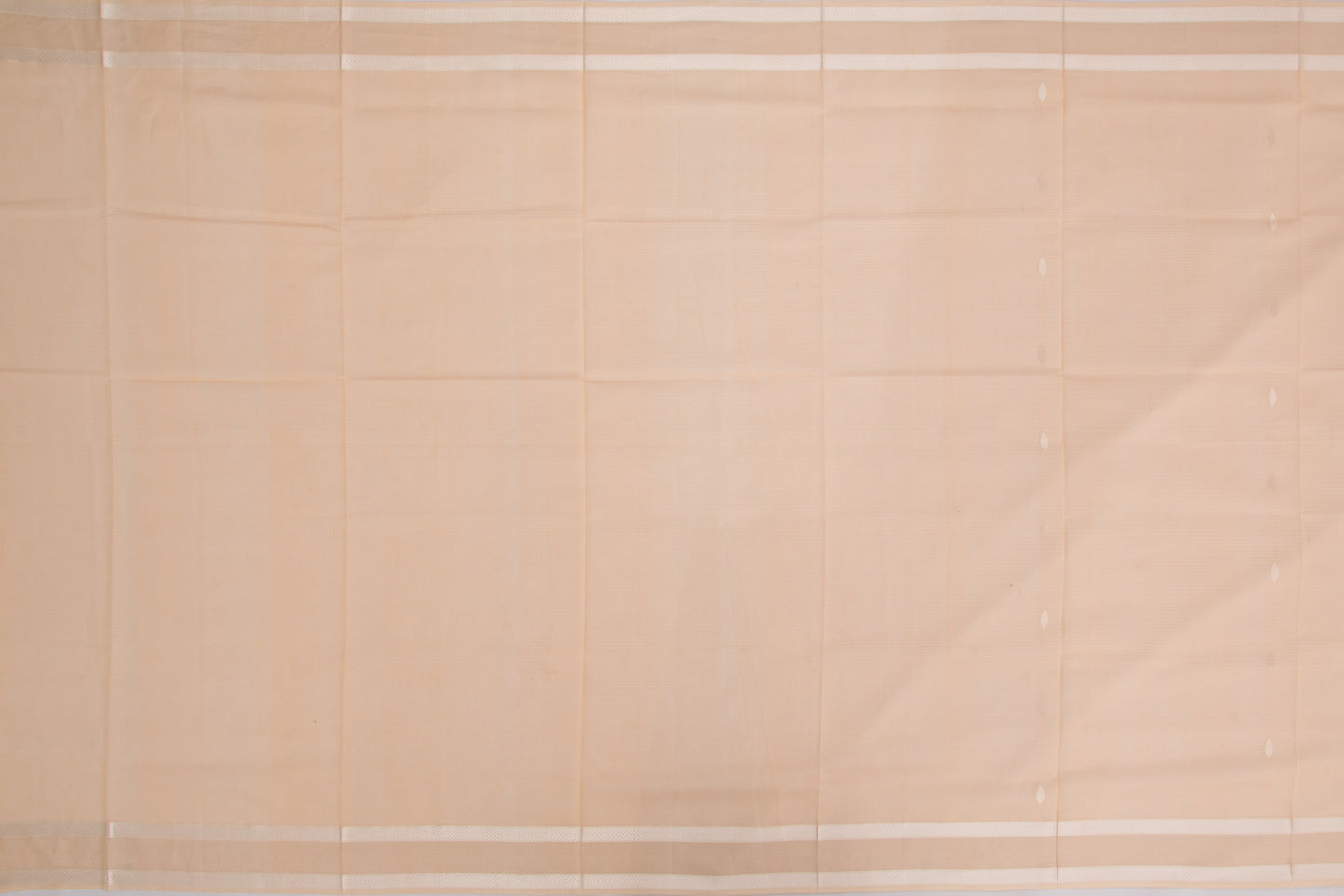 Maheshwari Cotton Horizontal Lines And Butta Pastel Orange Saree