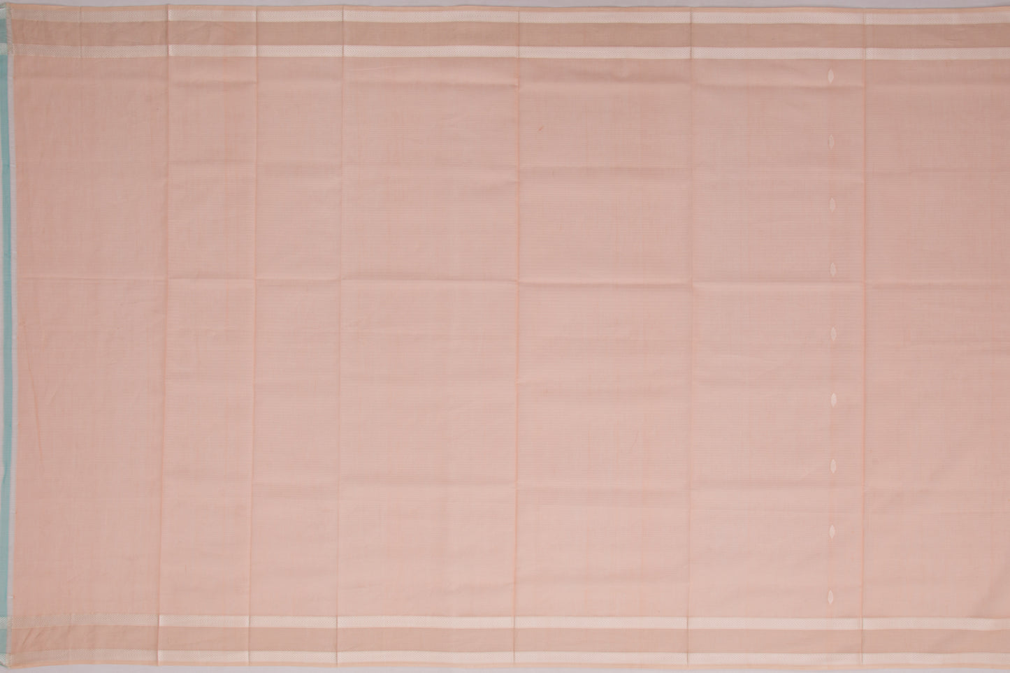Maheshwari Cotton Horizontal Lines And Butta Pastel Orange Saree
