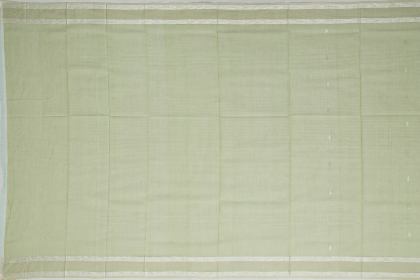 Maheshwari Cotton Horizontal Lines And Butta Green Saree