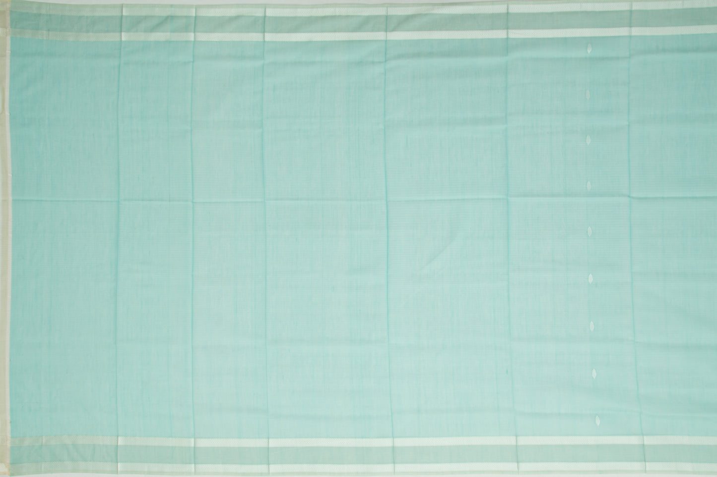 Maheshwari Cotton Horizontal Lines And Butta Blue Saree