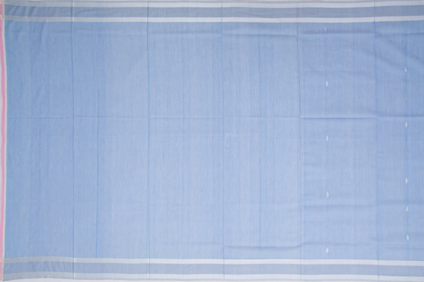 Maheshwari Cotton Horizontal Lines And Butta Pastel Blue Saree