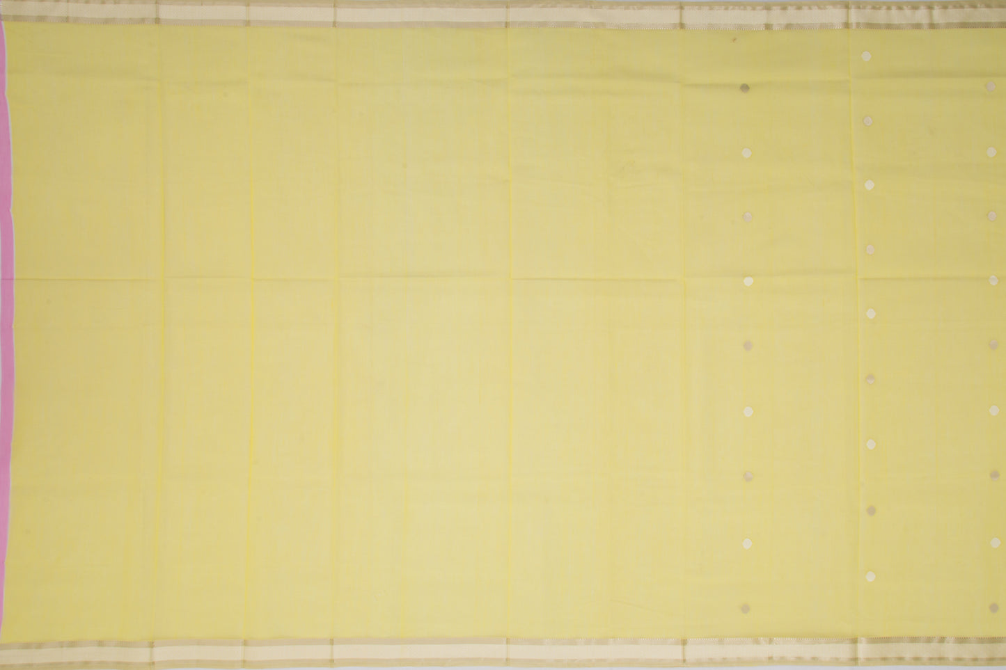 Maheshwari Cotton Butta Lemon Yellow Saree